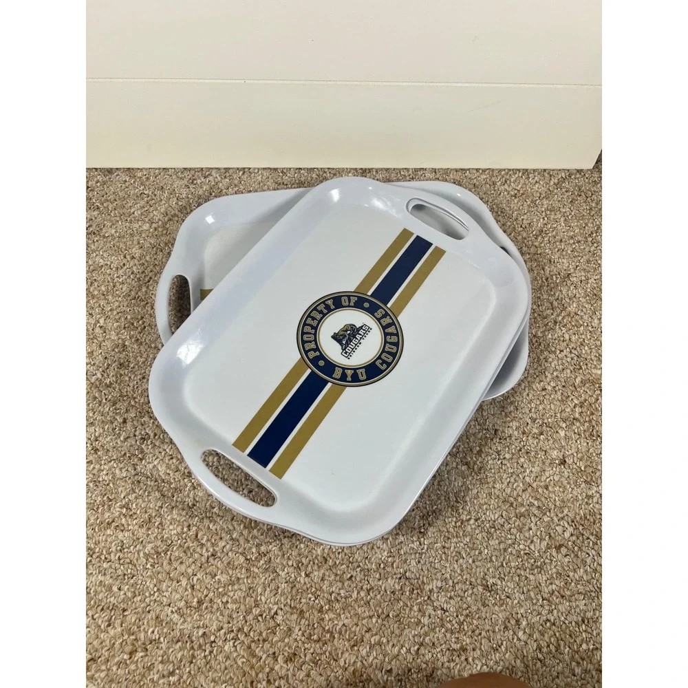 BYU Cougars Serving Trays Set of 5 White Melamine Tailgate Party 17x11 NCAA